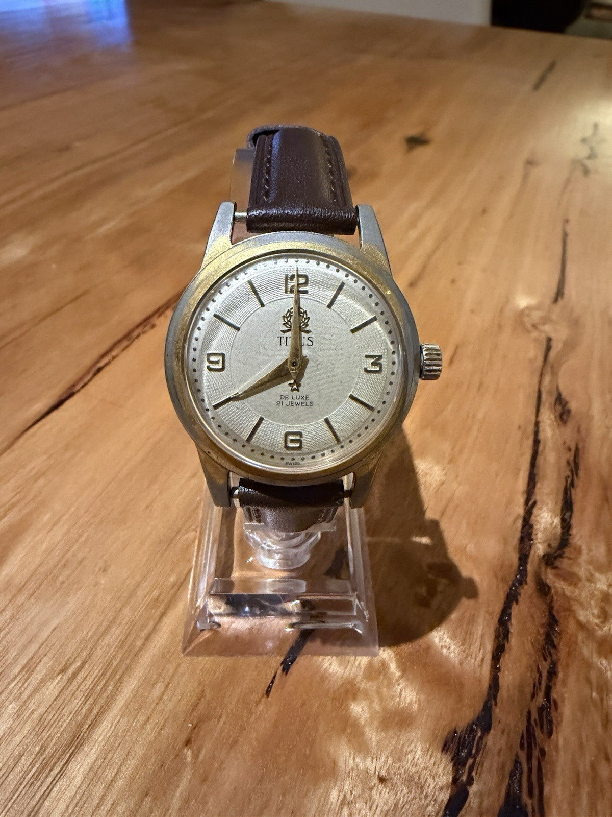 Vintage TITUS De Luxe 21 Jewels Swiss Mechanical Wristwatch – Running – c1950s