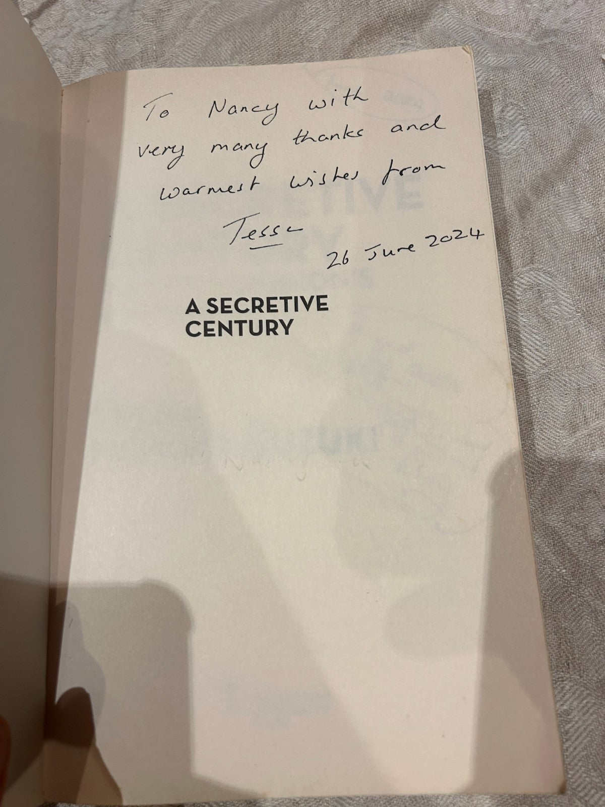 A Secretive Century - Signed Tessa Morris-Suzuki | MUP 2024 | First Edition