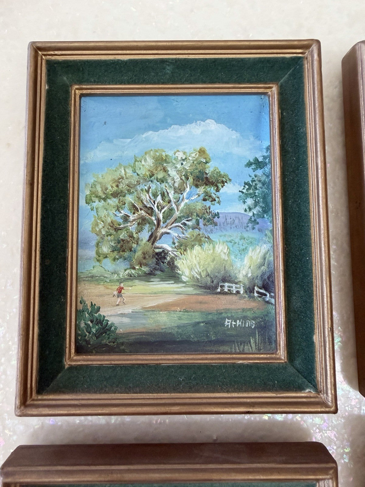 Atkins Set 4 Vintage Australian Oil Paintings Melbourne Tasmania Victoria