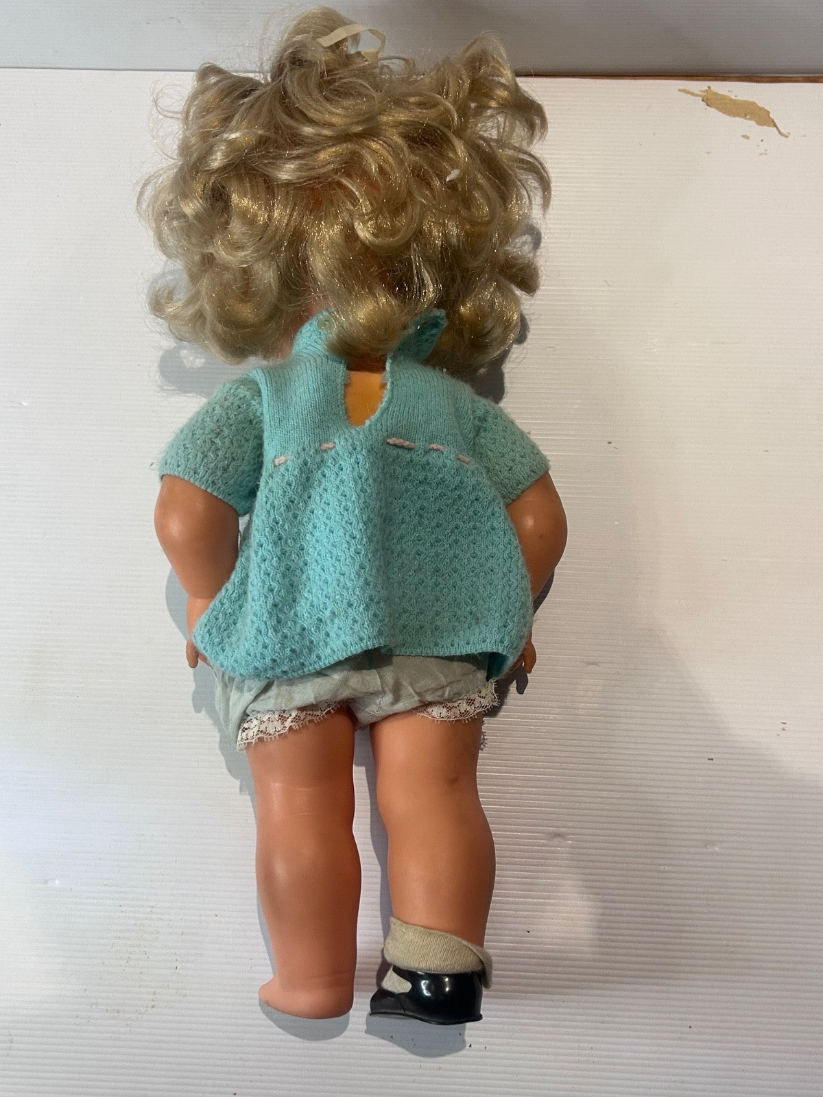 Vintage SEBINO Talking Doll 60s Italy/Japan Blonde 45cm w/ Legacy & Qantas Pins