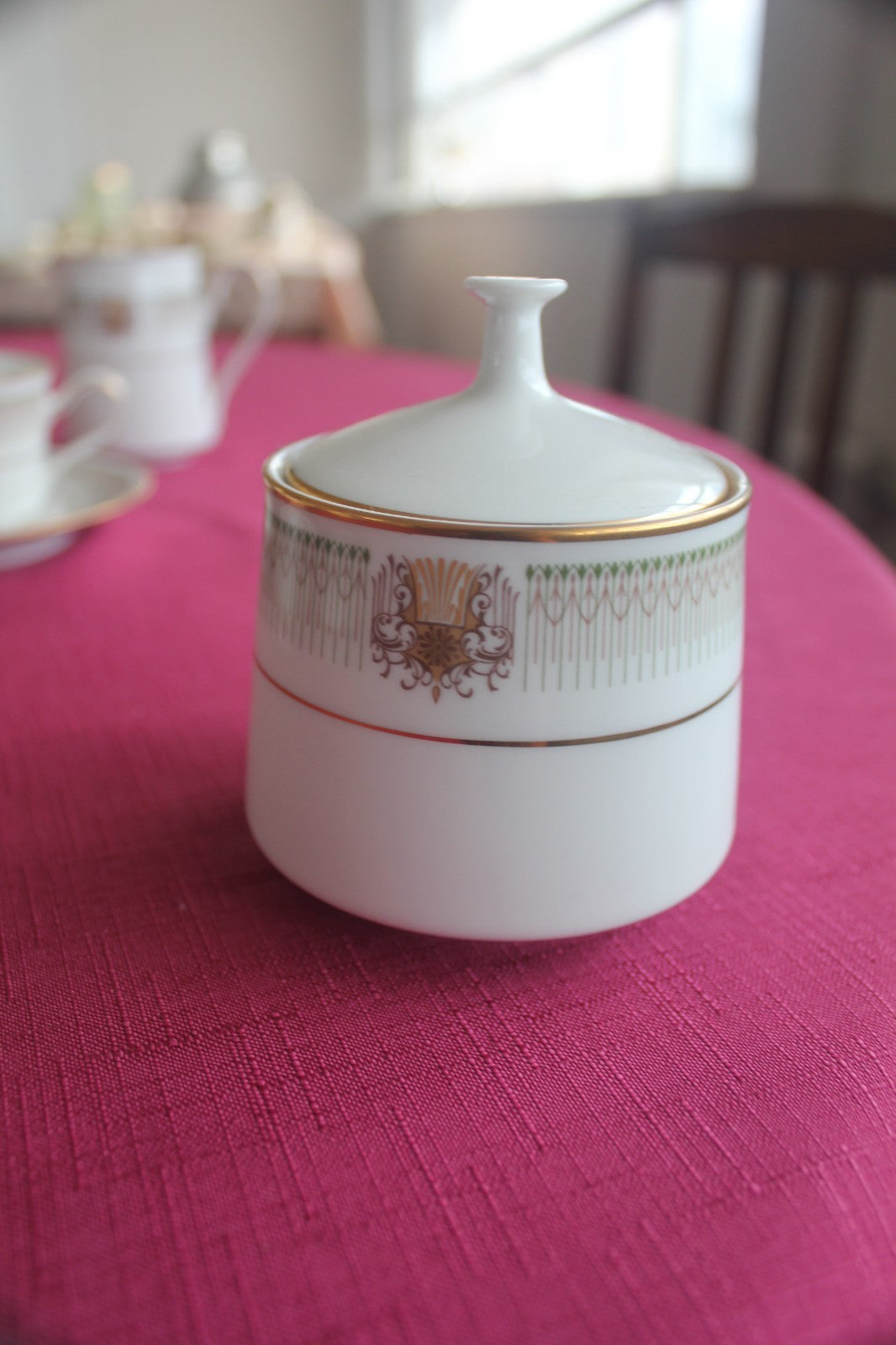 Noritake Chesterfield 7090 Coffee Service – 6 Cups Saucers Pot Sugar Japan