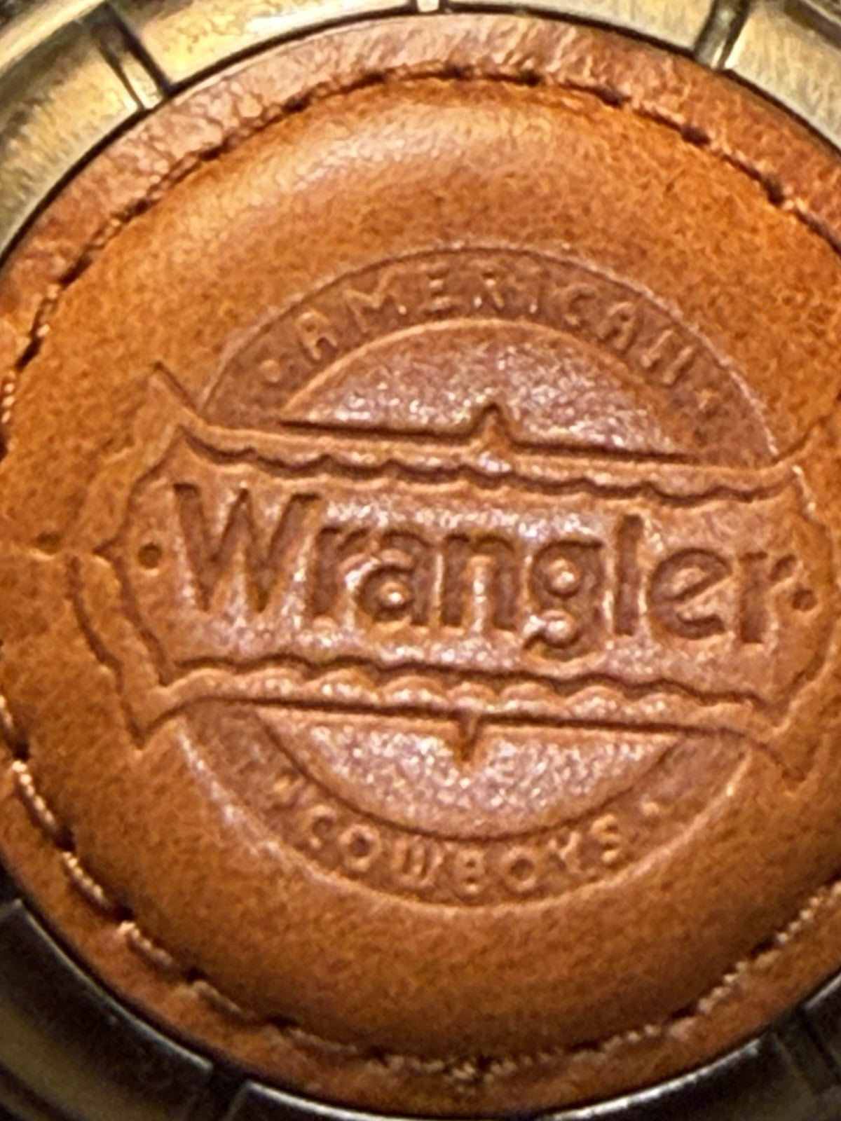 Wrangler Pocket Watch Quartz Date Leather Case Chain New Battery