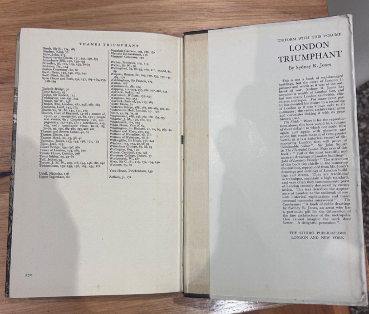 Thames Triumphant by Sydney R. Jones - 1947 3rd printing dust jacket hard cover