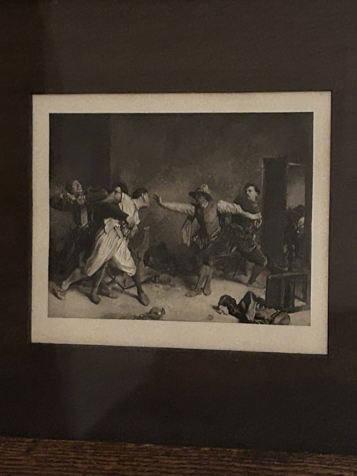 " La Rixe " 1855, D'Ernest Meissonier Reproduction Very Antique Xixth