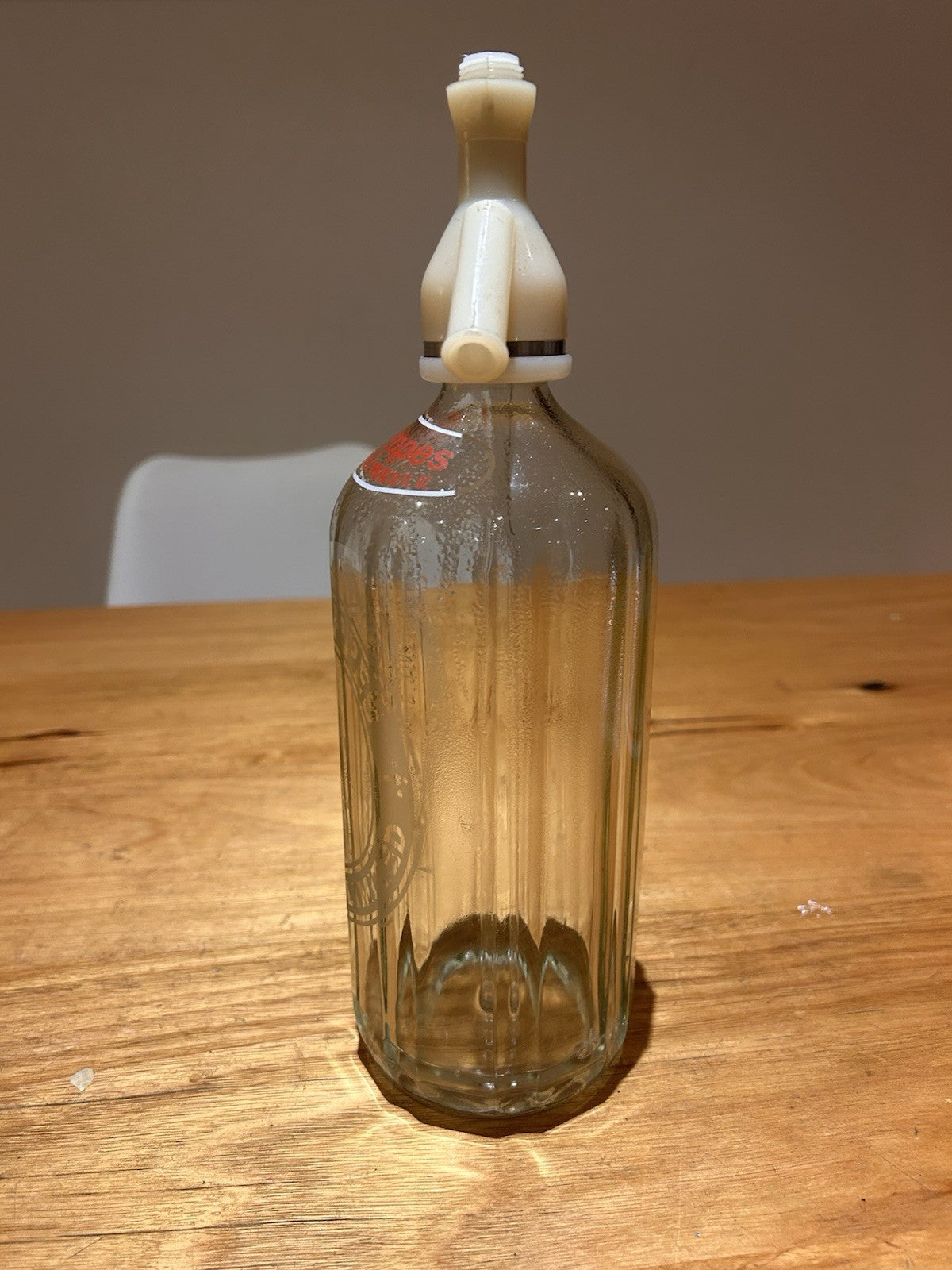 Pair of Schweppes Soda Siphons 1950s Bakelite Tops Cream & Black Levers