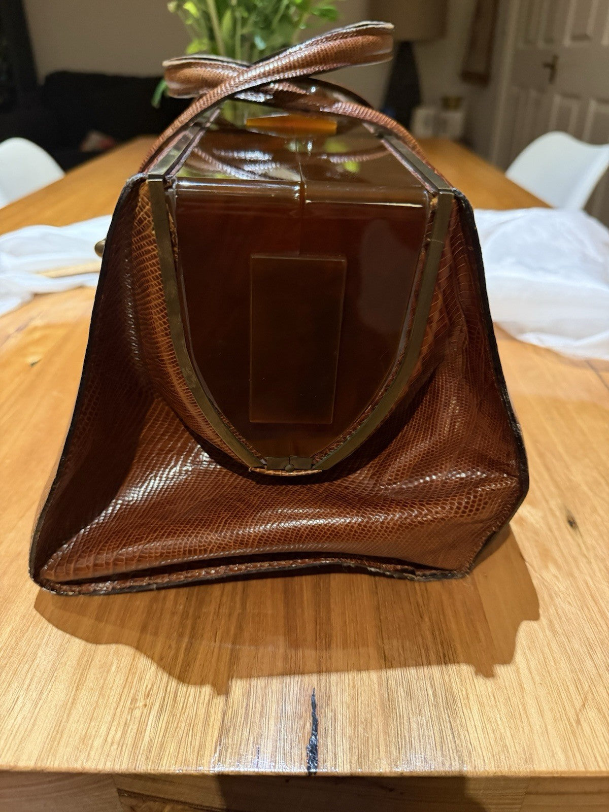Jean Paul Gaultier Vintage Reptile Effect Leather Travel Doctor Bag Italy 1990s