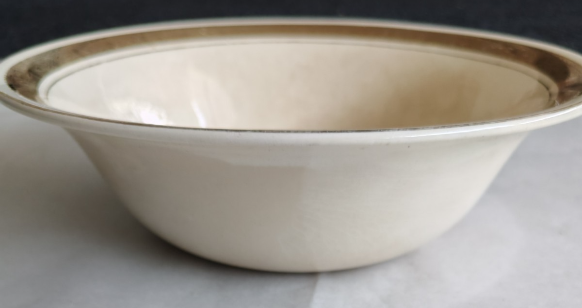 Vintage Burleigh Ware Creamware Serving Bowl - Burgess & Leigh