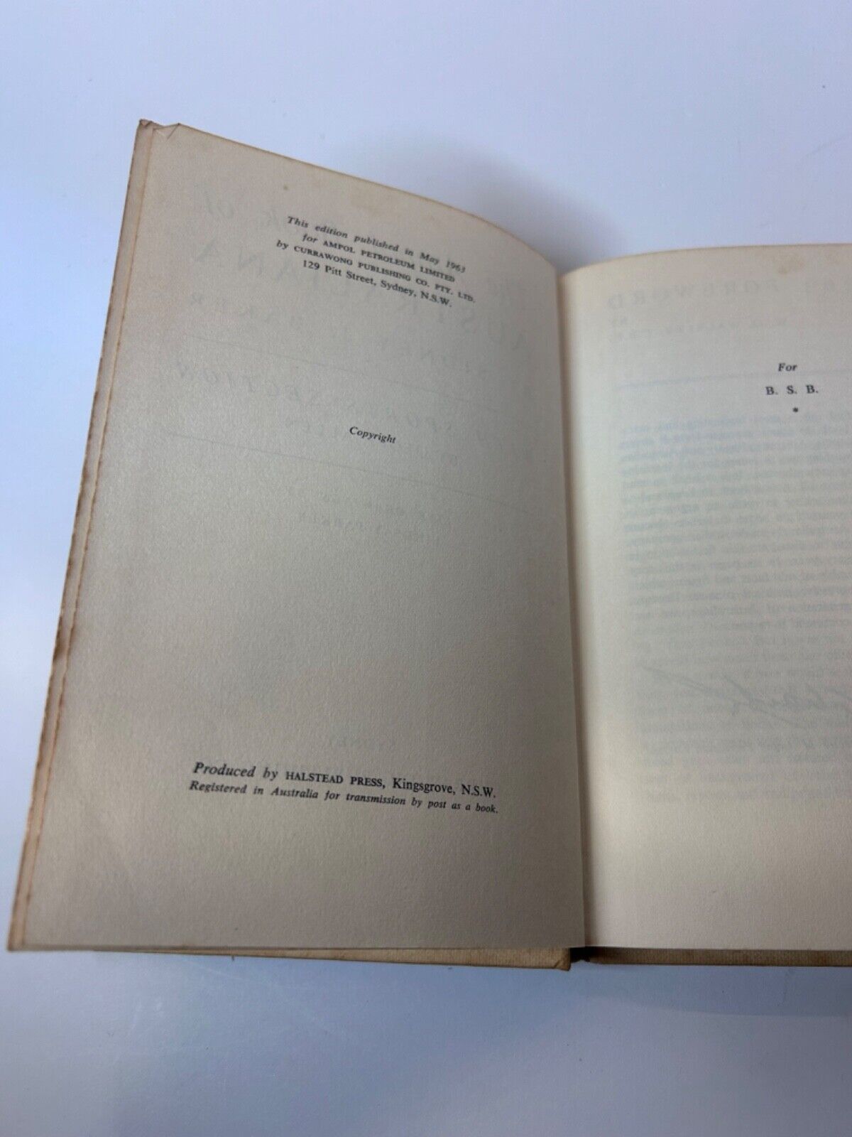 The Ampol Book of Australiana 1963 Trivia Australian history war sport HC