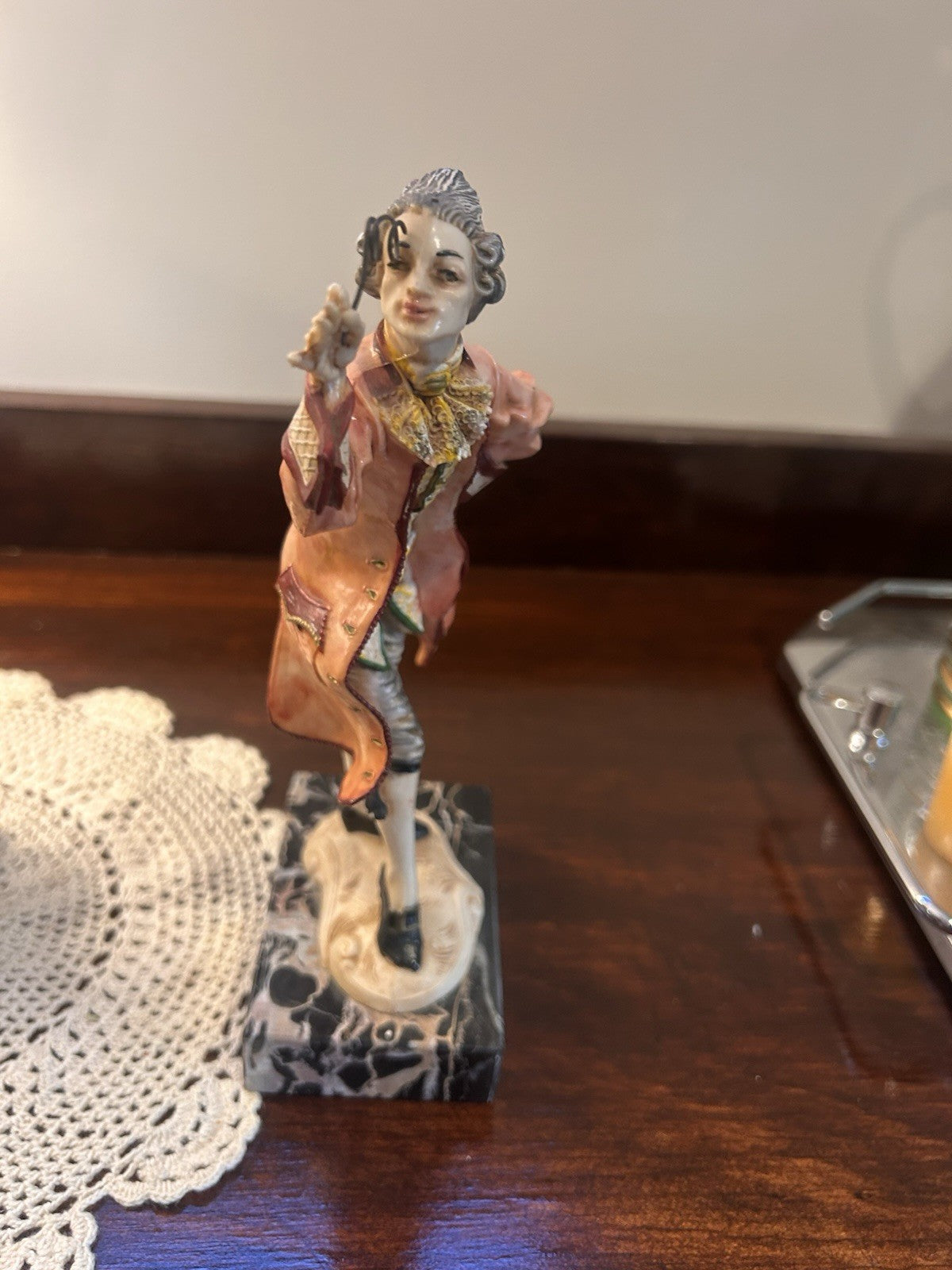 A Pair of Italian Depose Italy Figurines on Carrara Marble
