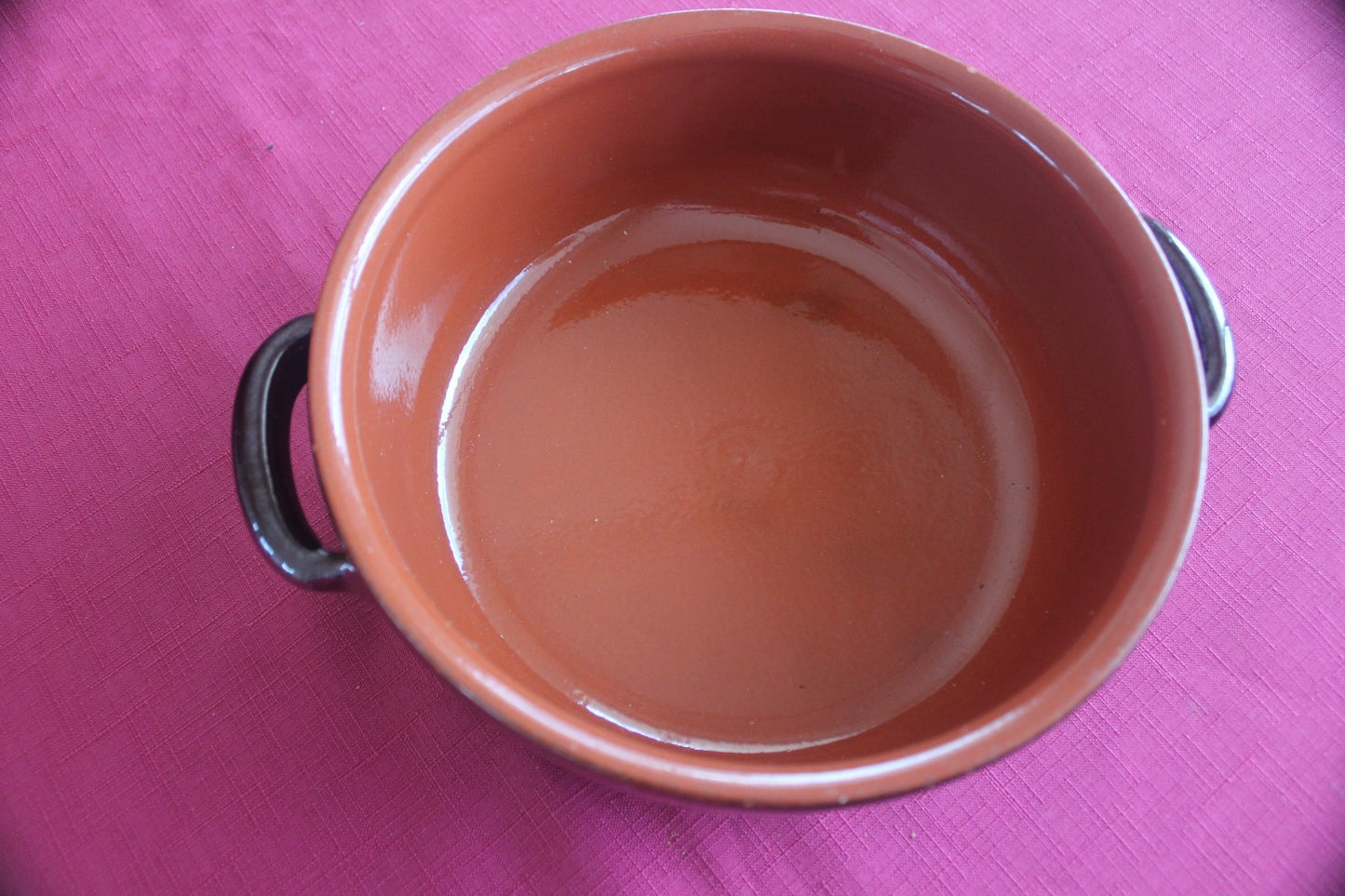 Vintage Brown Glazed Stoneware Casserole / Oven Dish with Handles