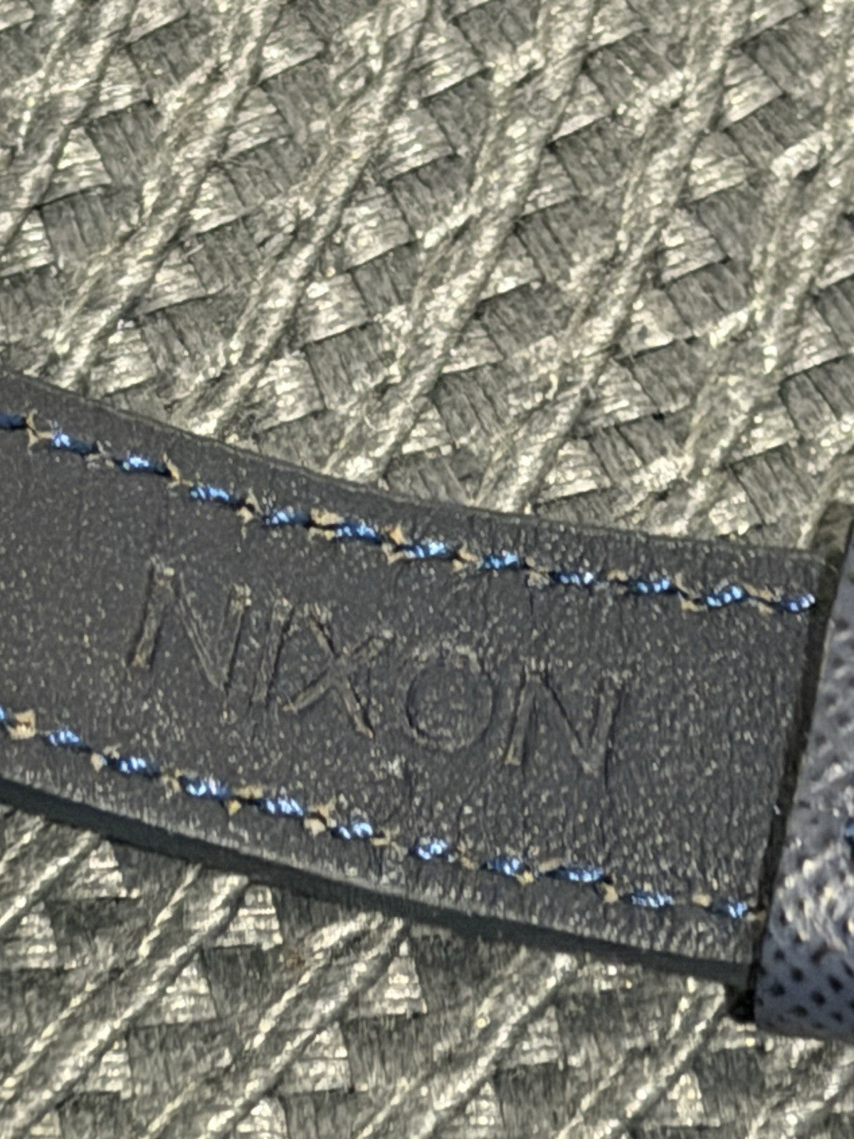 Nixon The Chameleon Gold Tone Blue Leather Quartz Watch Japan Movt 50m