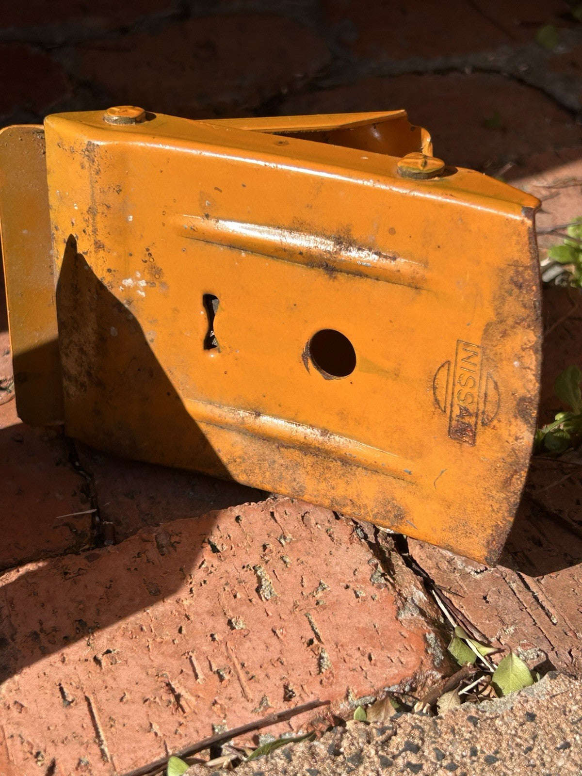 Vintage Nissan Folding Wheel Chocks Pair Metal Automotive Garage Tool