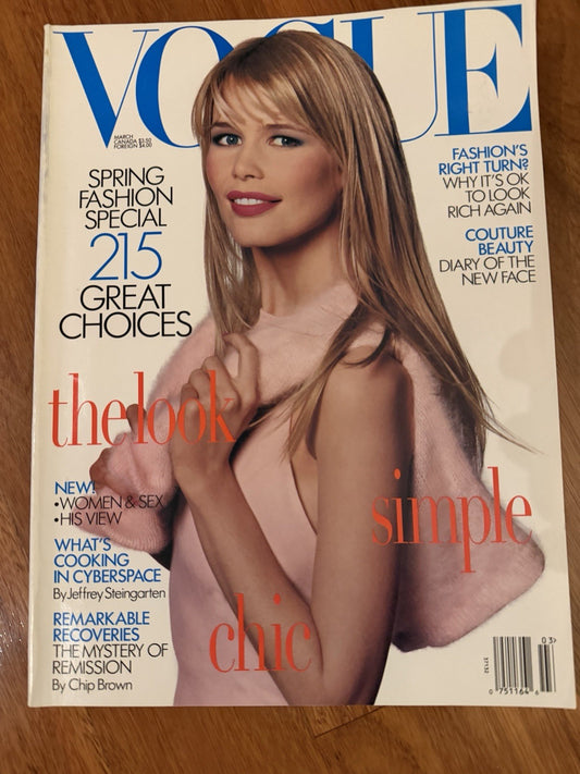 Vogue US March 1995 Claudia Schiffer Steven Meisel Nan Goldin Lagerfeld