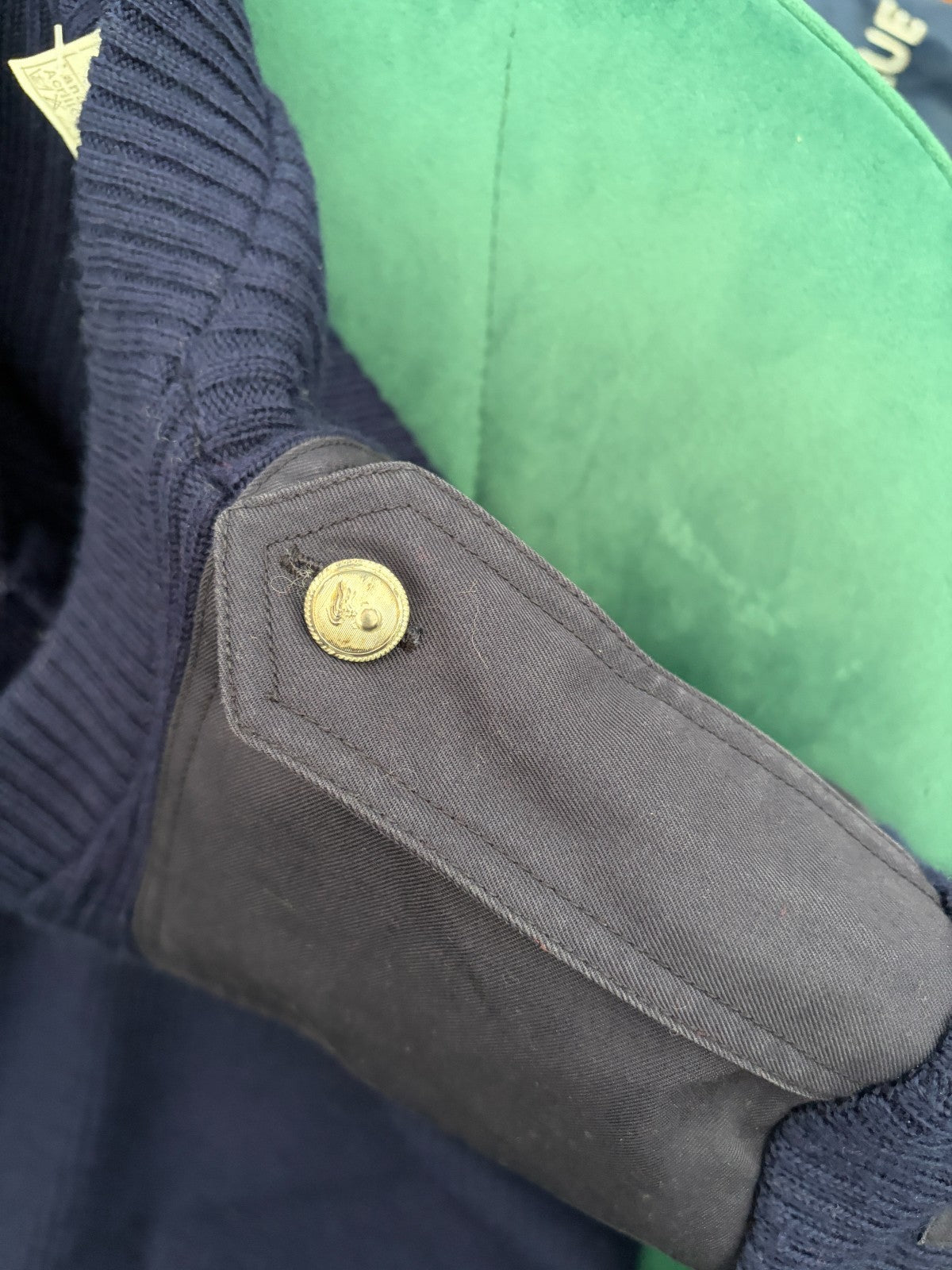 Vintage Italian Carabinieri Military Jumper Navy Blue Wool Blend 1986 Sz 3