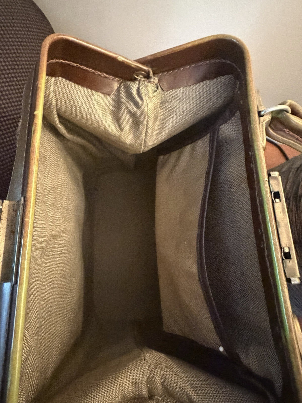Vintage GOLD PFEIL Steer Hide Cowhide Doctor Bag Handbag Germany 1960s