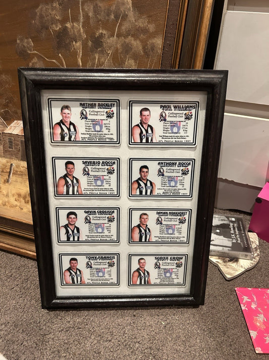 Collingwood AFL Profile Magnets 1997 Framed Set Buckley Rocca Monkhorst