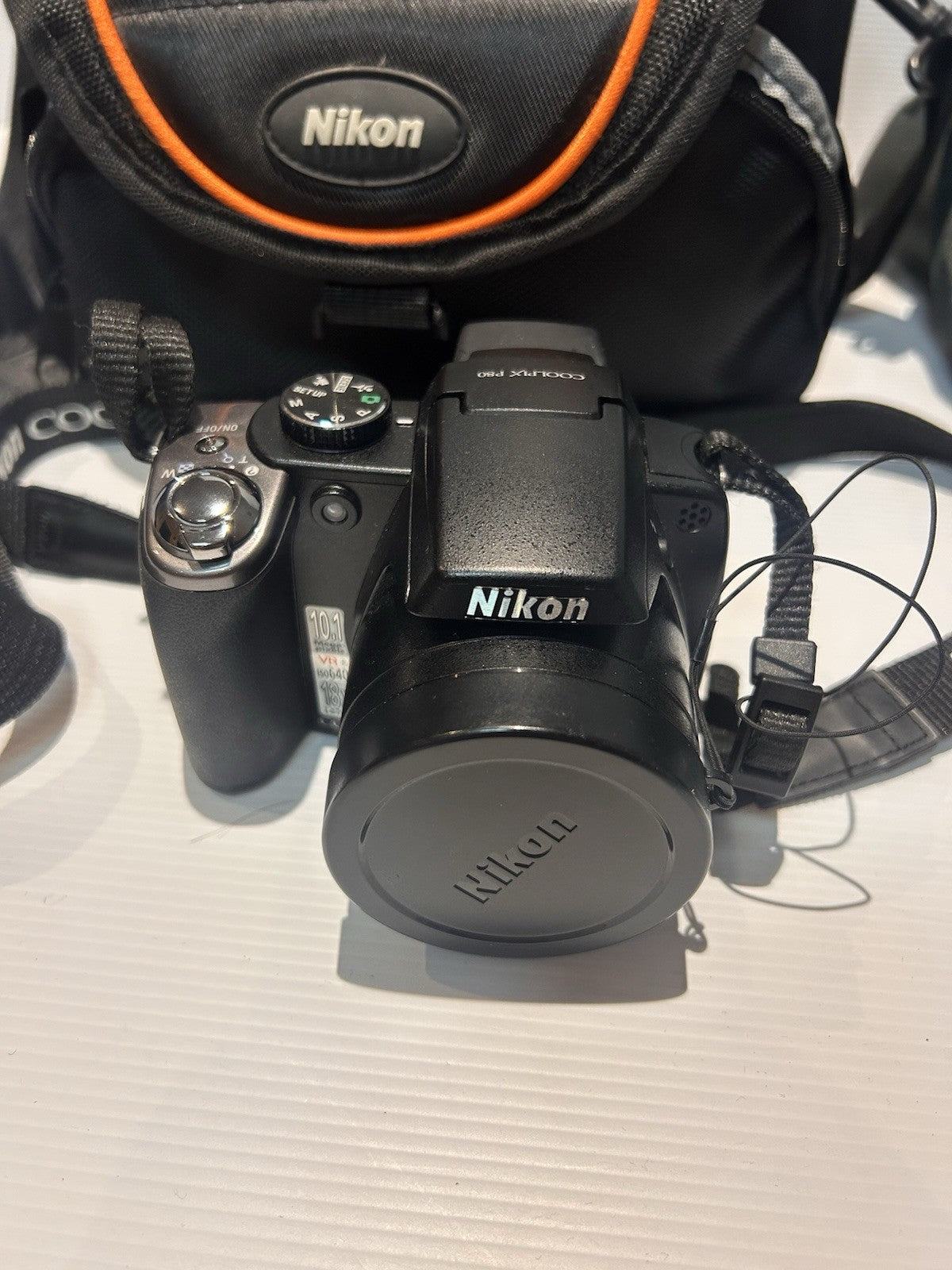 Nikon Coolpix P80 Camera 10.1MP w/ Charger & Nikon Bag With Rain Cover