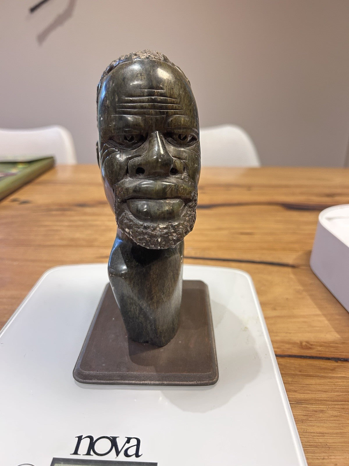 Shona African Stone Head Bust 15cm 1.5kg Zimbabwe Serpentine Sculpture