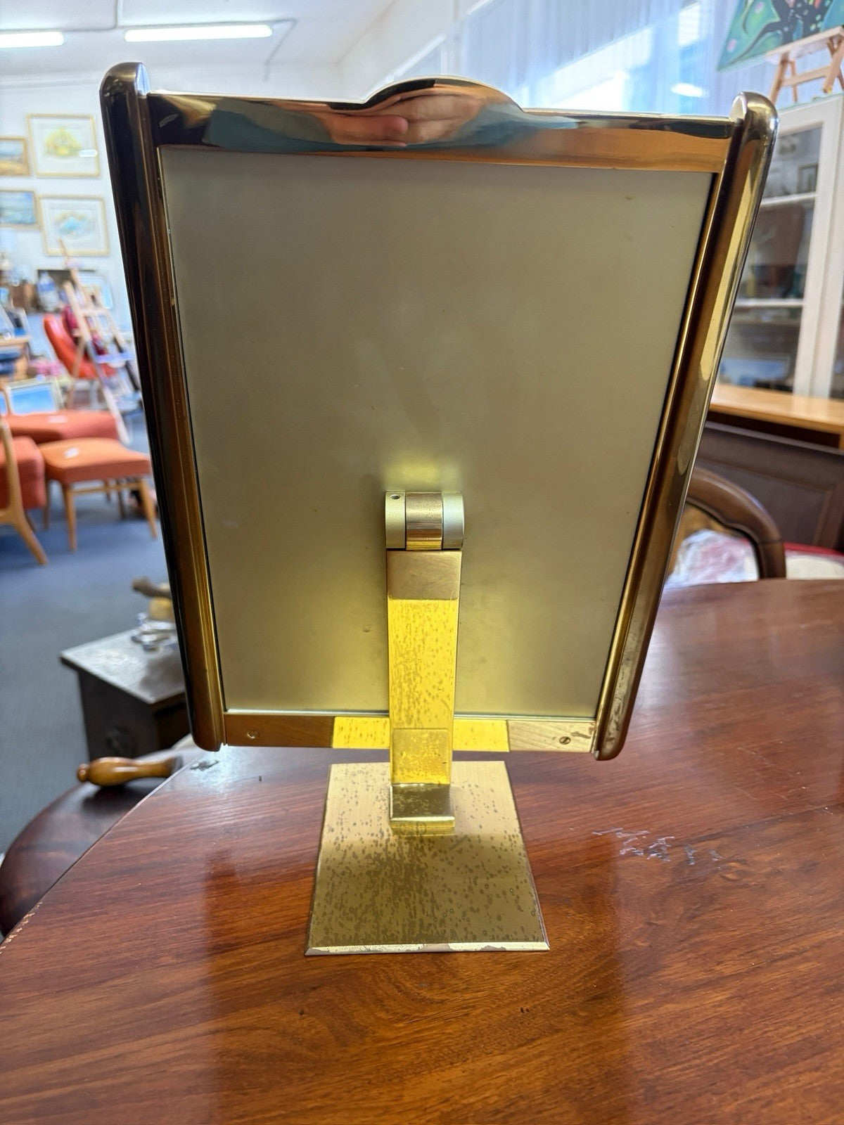 Vintage Les Must de Cartier Brass Vanity Mirror 1970s Black Cabochon France