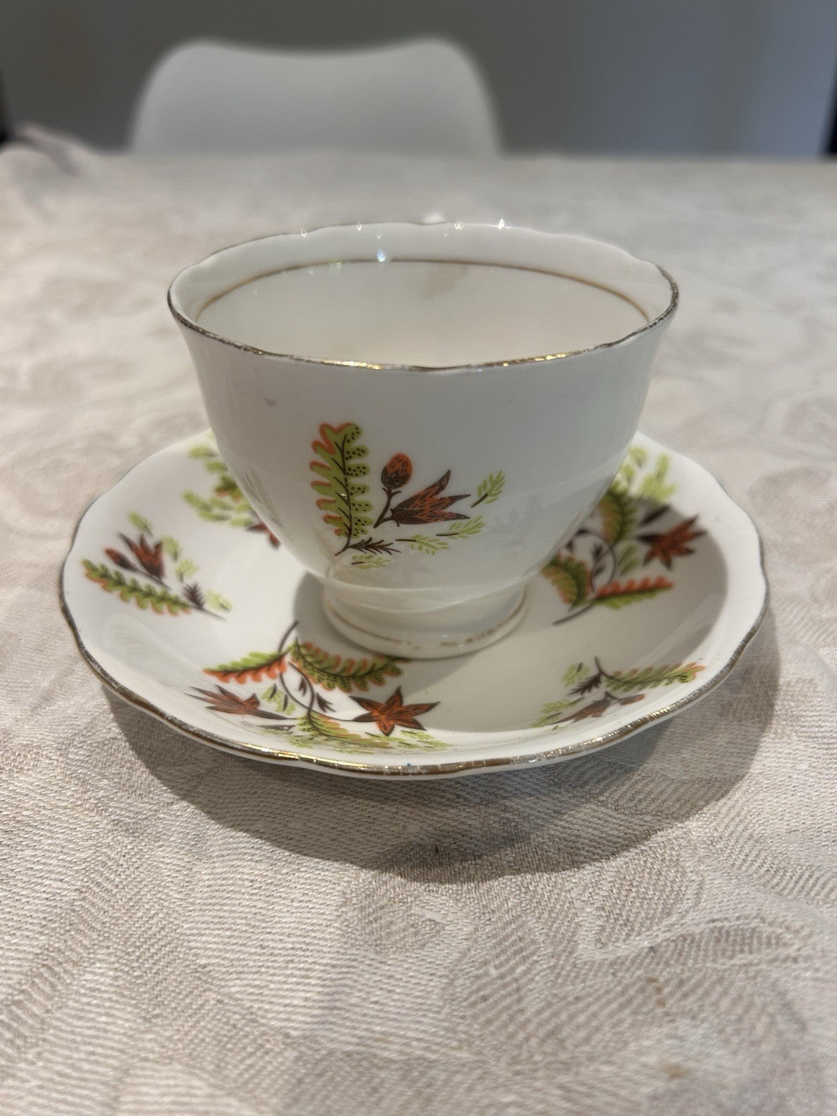 Vintage Colclough Bone China Tiger Lily Teacup & Saucer – England