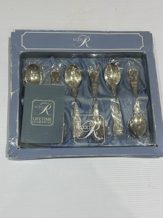 Rodd Camille Silver Plate 6 Teaspoons Boxed Vintage Cutlery Set