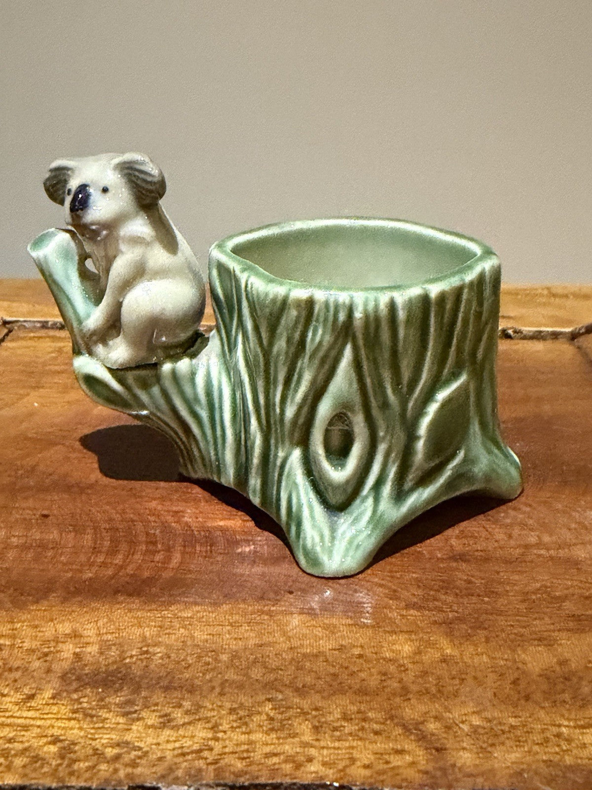 Wade Koala Toothpick Holder 1950s Porcelain Tree Stump Vase Made in England
