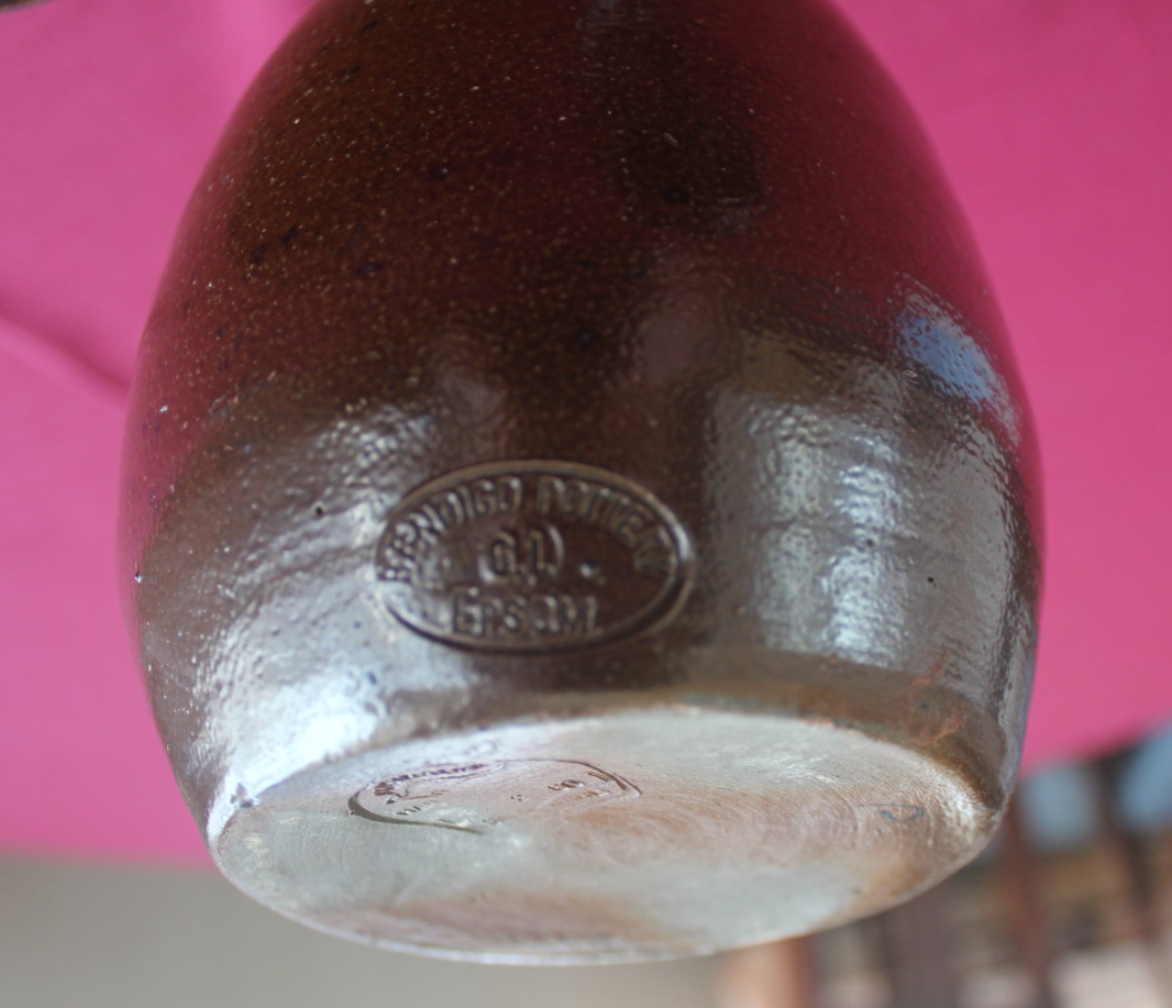 Vintage Bendigo Pottery Wine Carafe & Goblet Set