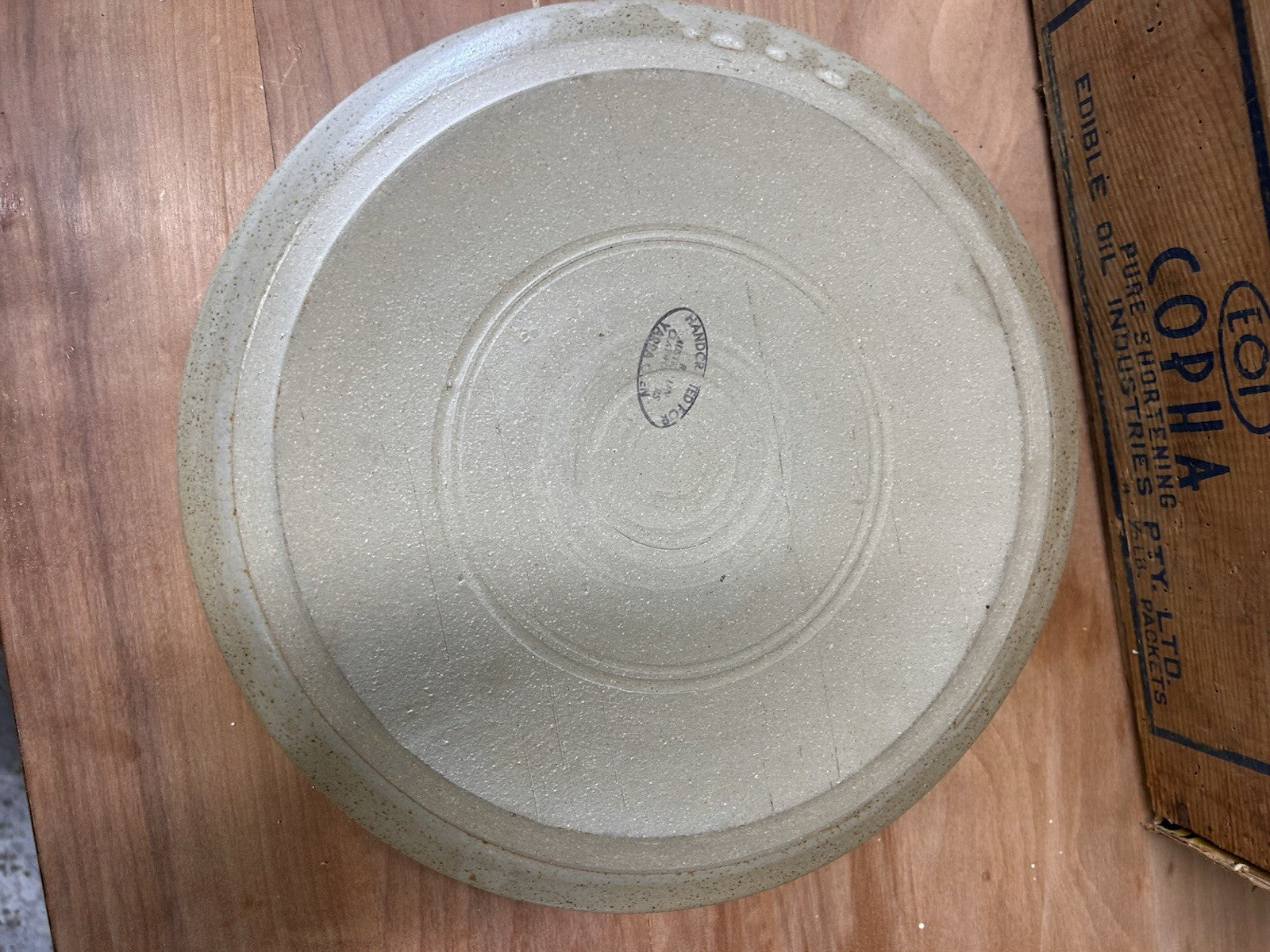 Handcrafted Australian Pottery Chip & Dip Plate Yarra Glen 27cm Vintage