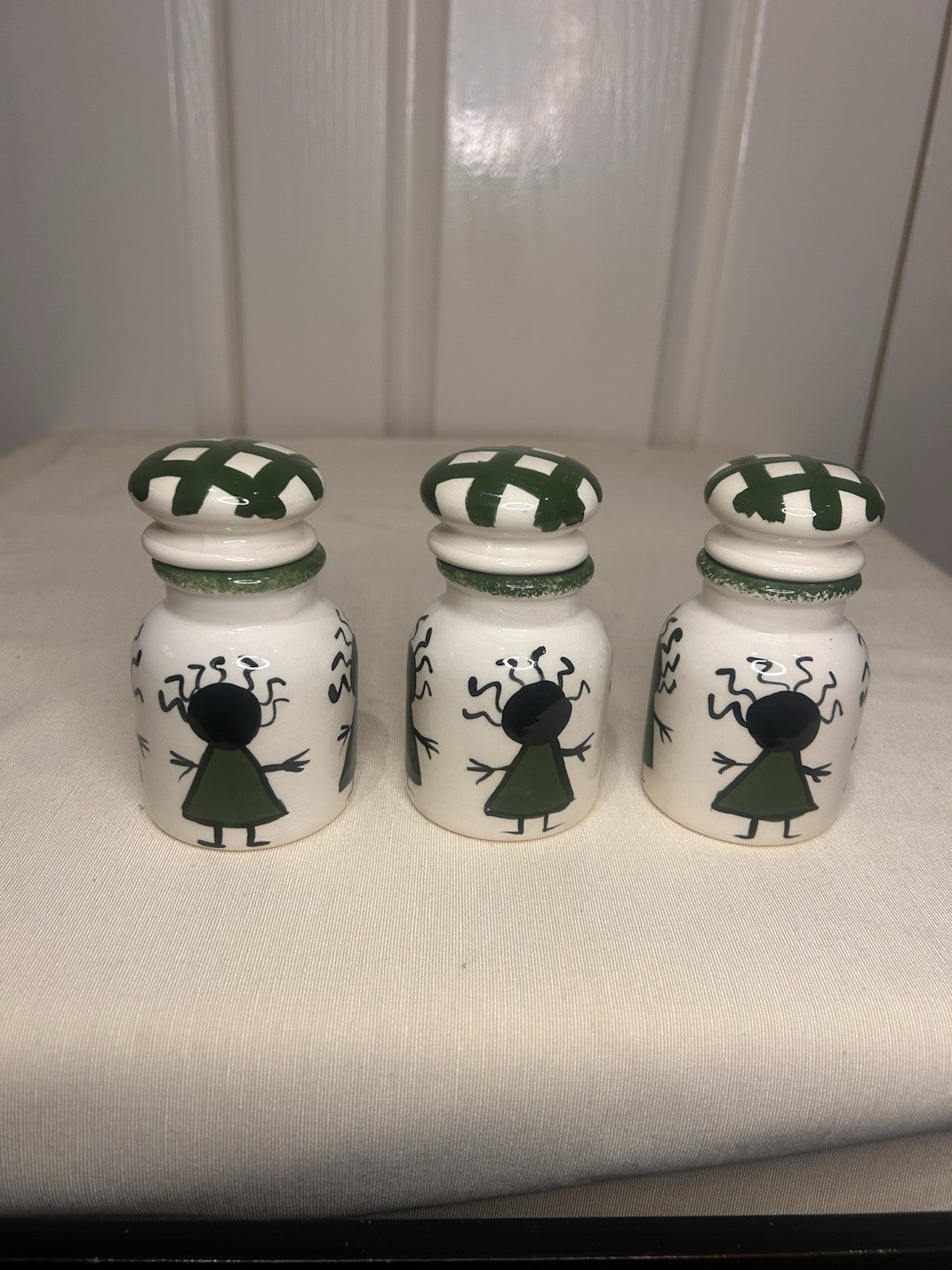 Kerry Alderuccio Hand Painted Canister Set – 6pc Ceramic Kitchen Storage 