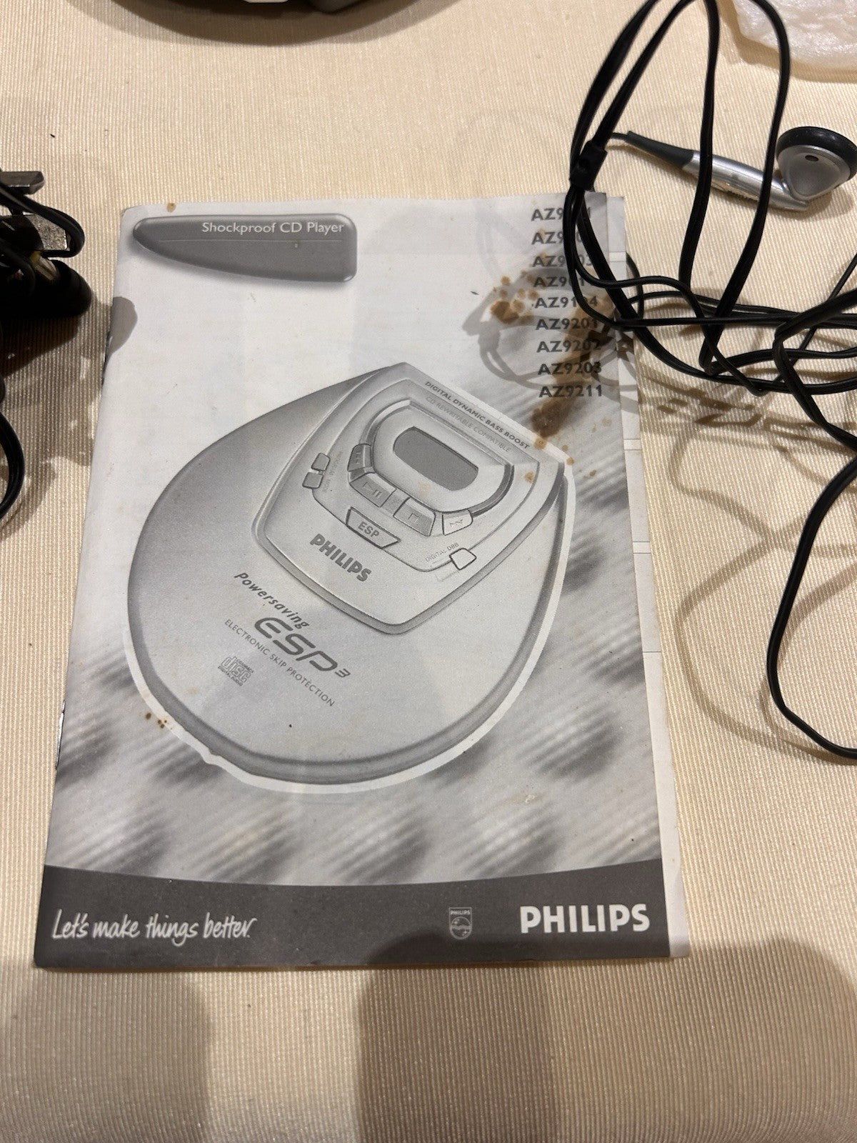 Philips AZ9003 Discman CD Player Boxed ESP 12s Vintage – Not Working