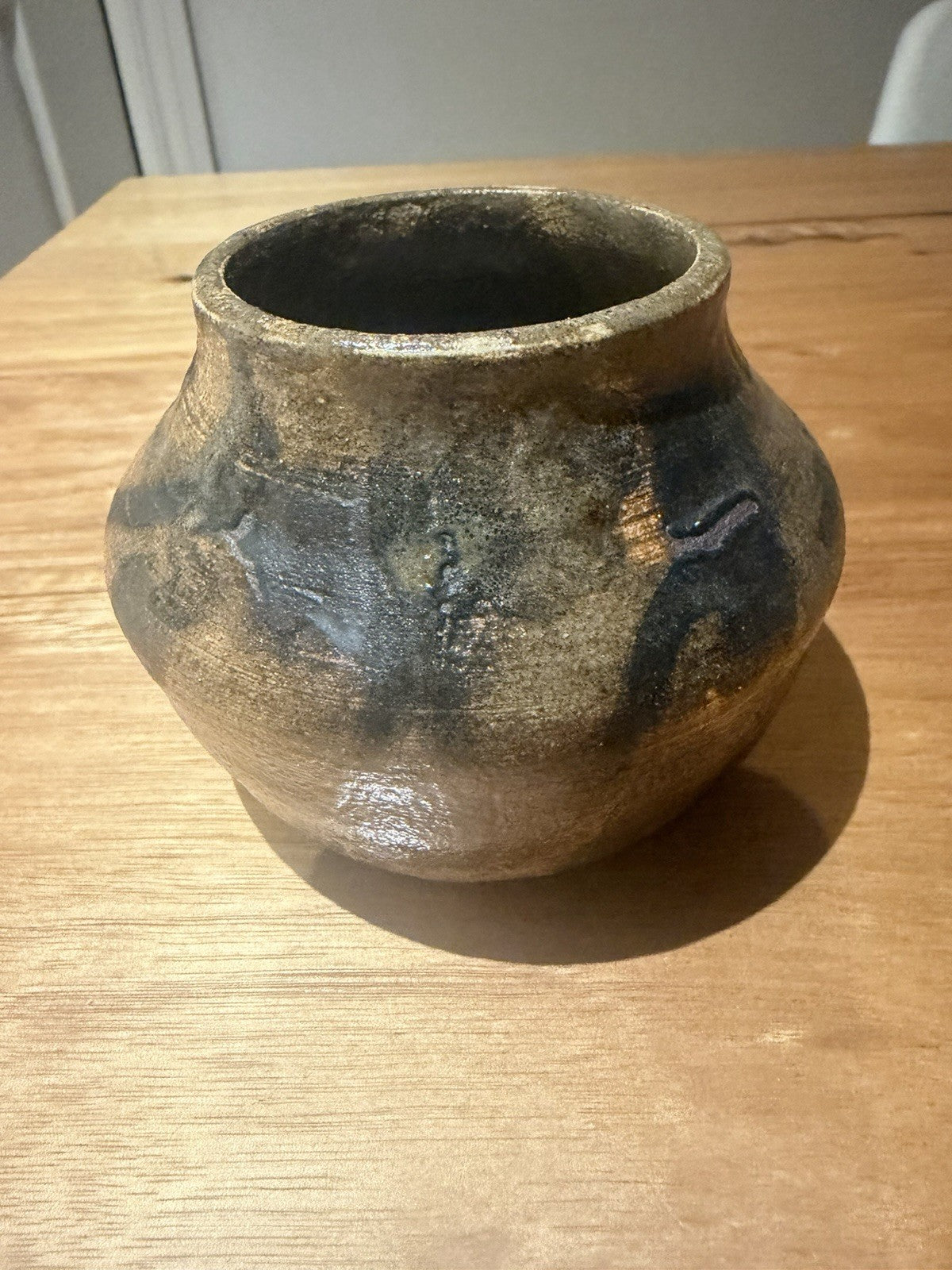 Vintage Australian Studio Pottery Vase Signed SW Joan Nun Abstract Glaze