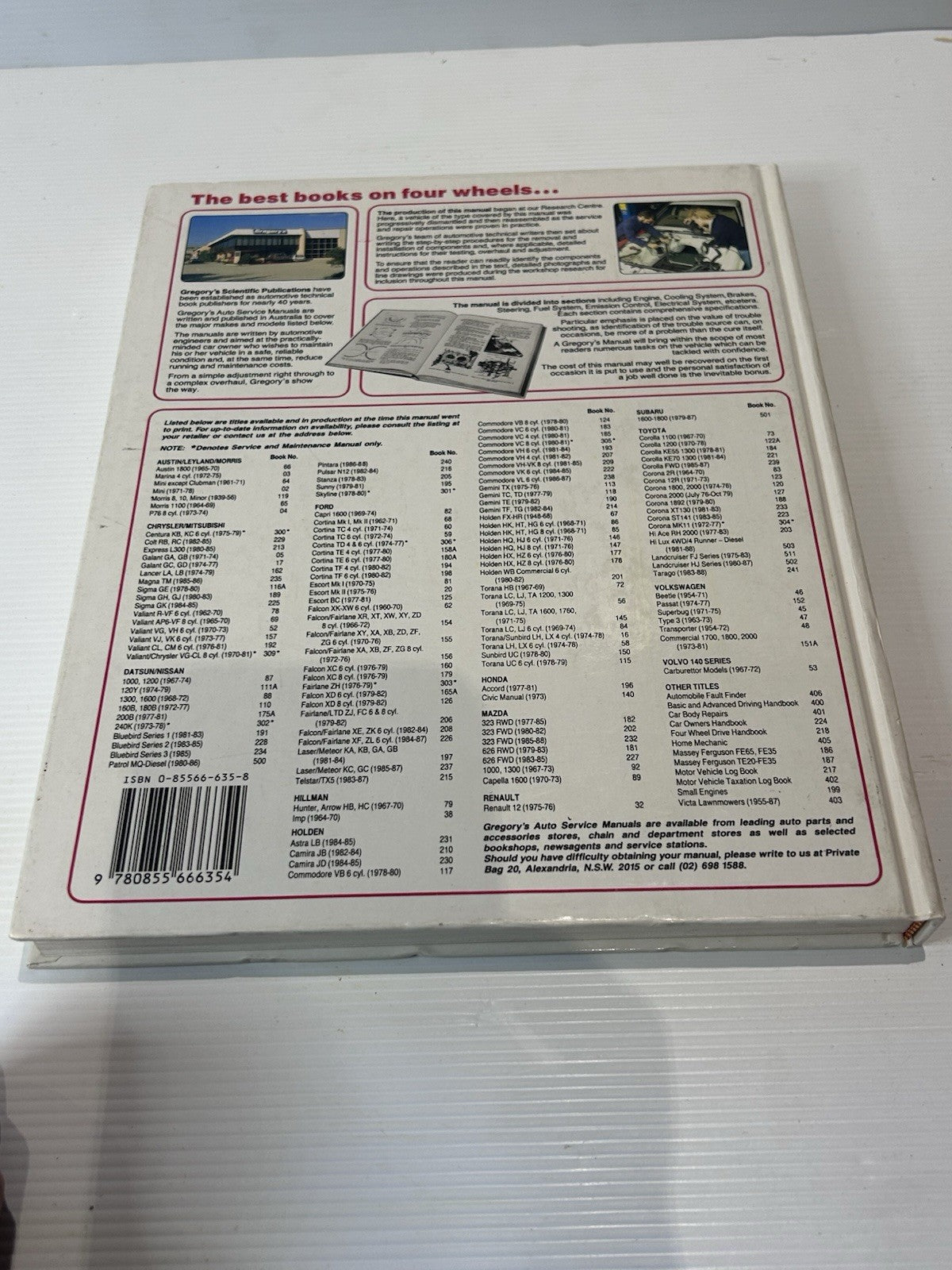Mazda 323 1985–1988 Gregory’s Service & Repair Manual No 232 1st Ed 1988