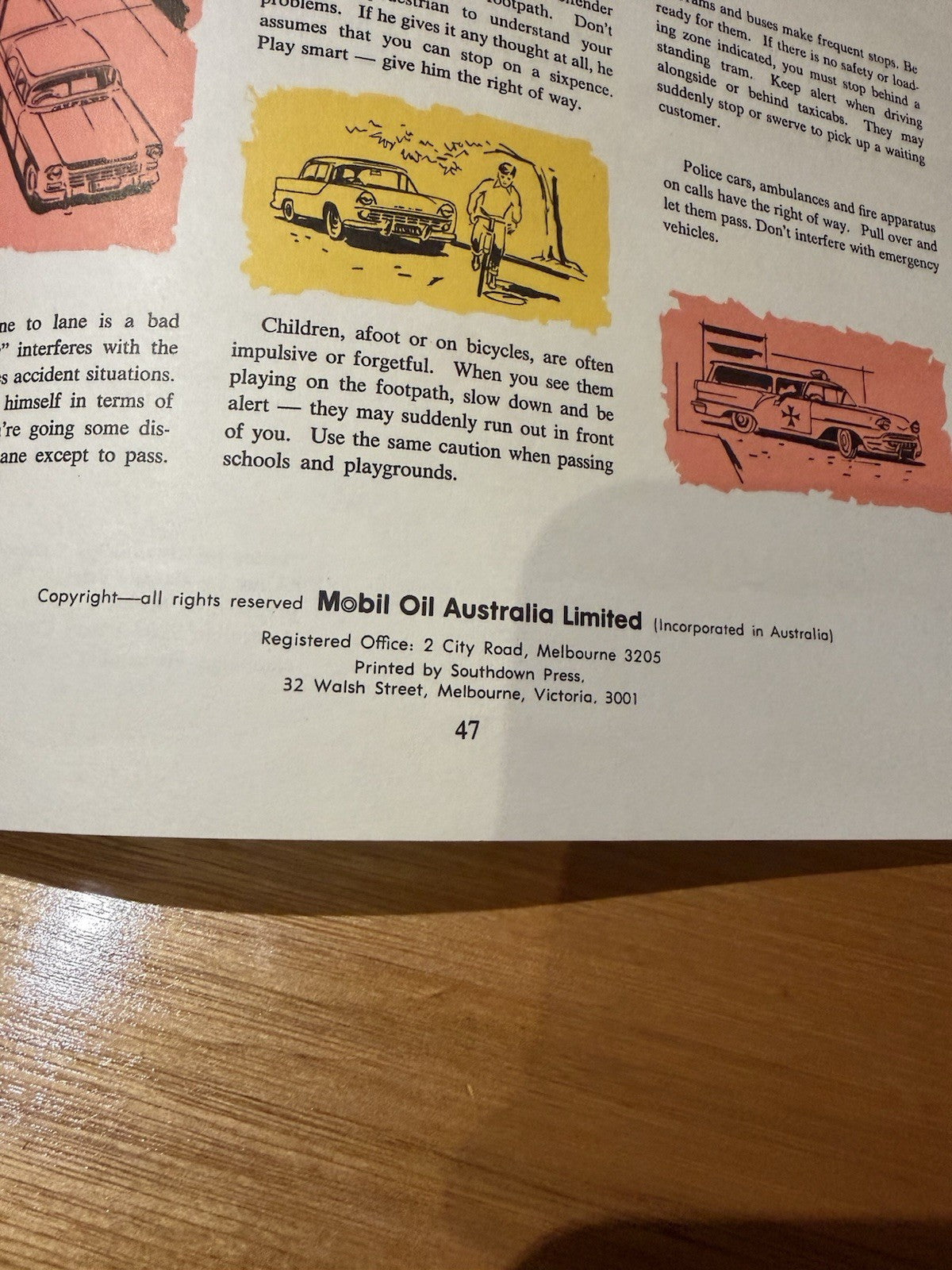 Mobil Oil Australia Inside Information Vintage Motoring Booklet Road Safety