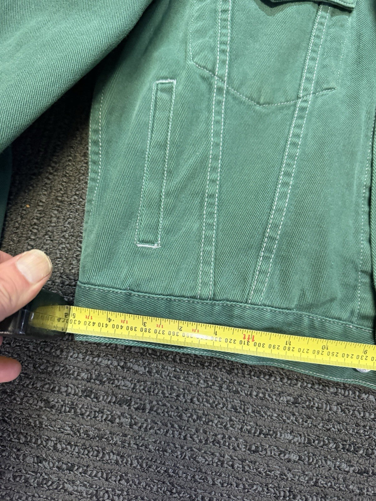 Vintage 1991 Levi’s Black Tab Green Denim Trucker Jacket Size S 90s 8540