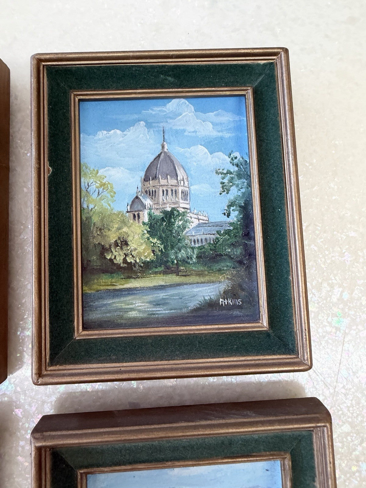 Atkins Set 4 Vintage Australian Oil Paintings Melbourne Tasmania Victoria