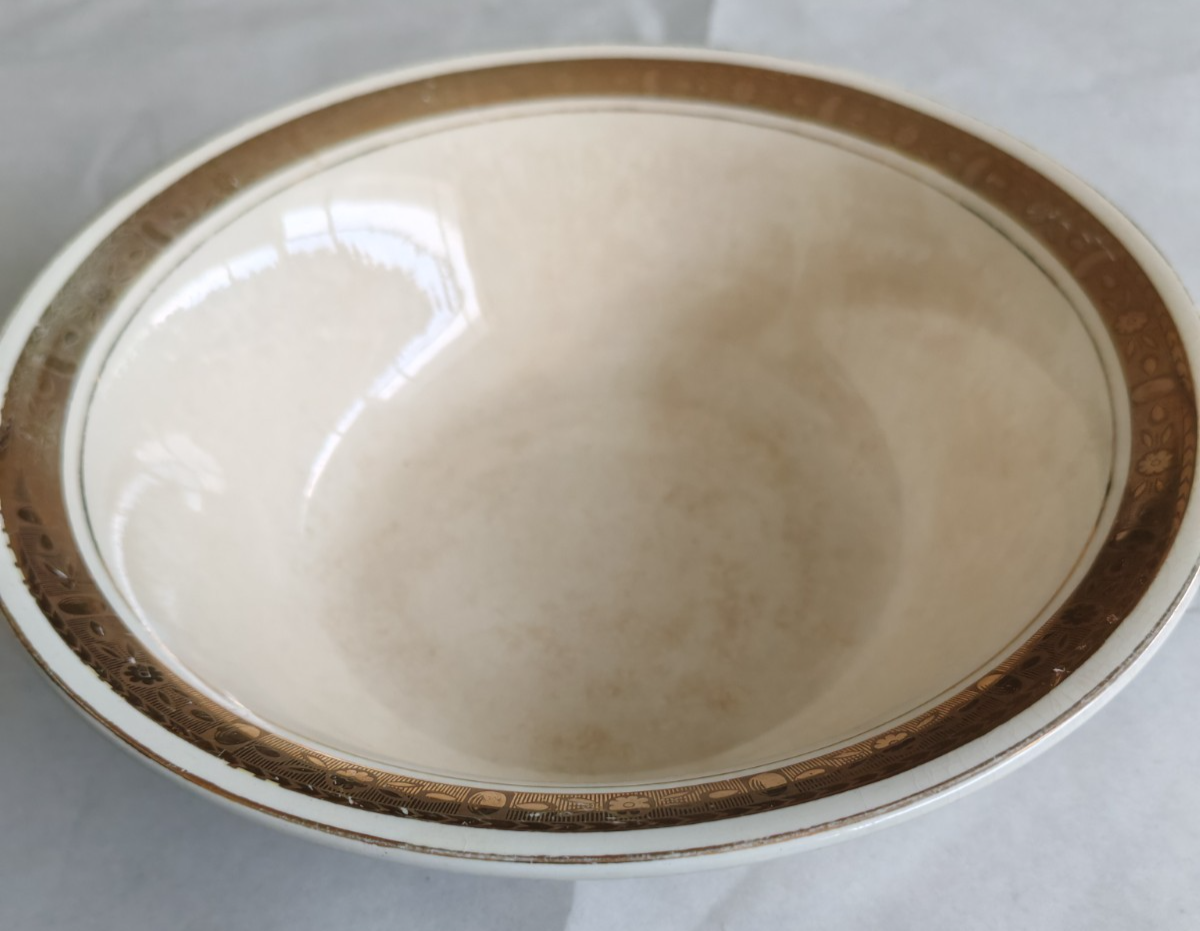 Vintage Burleigh Ware Creamware Serving Bowl - Burgess & Leigh