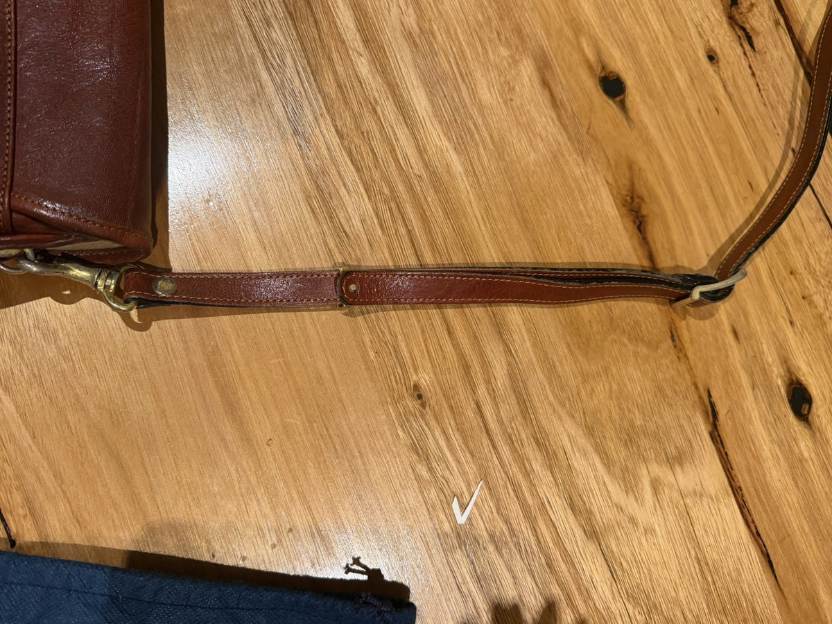 Vintage Oroton Florence Leather Shoulder Bag Brown Made in Australia Handbag