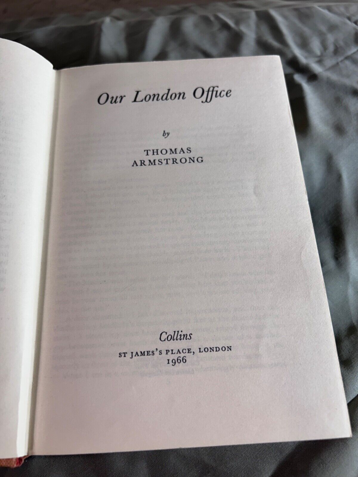 Our London Office by Thomas Armstrong 1966 First Edition Dust Jacket