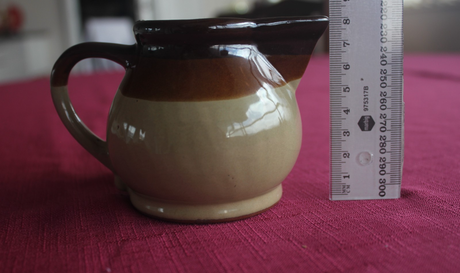 Vintage Studio Pottery Creamer / Small Jug – Earthy Two-Tone Glaze
