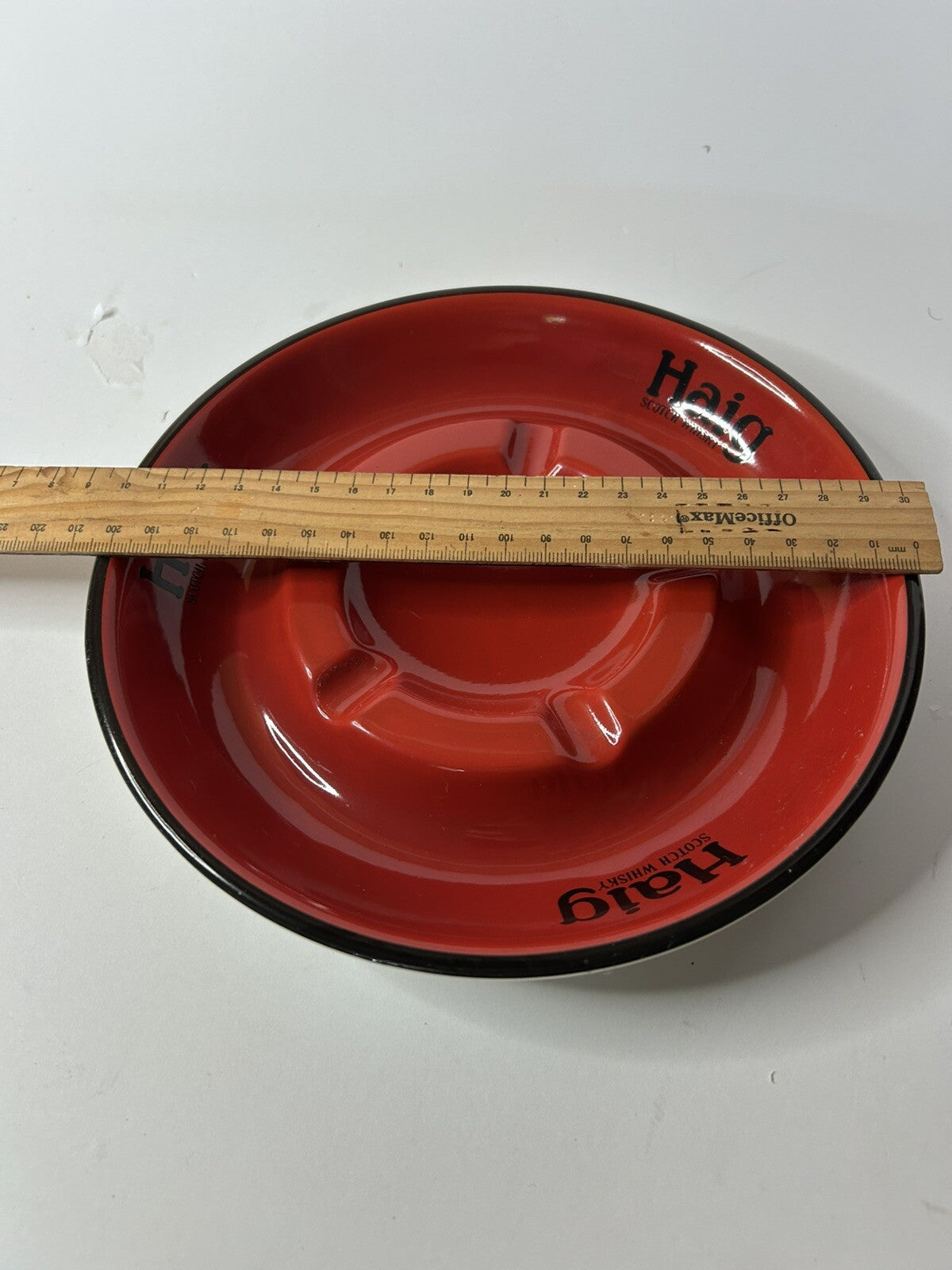 Vintage Haig Scotch Whisky 8" Ashtray Red Round Ceramic Carlton Ware England