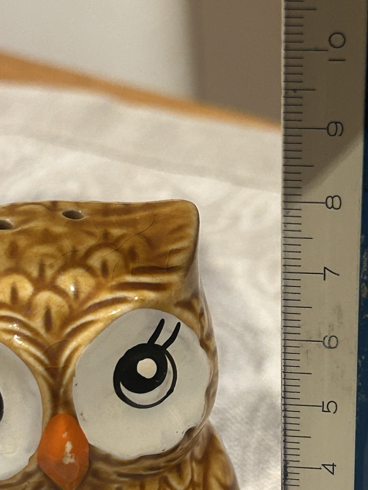 Vintage Ceramic Owl Salt & Pepper Shakers Mid Century Brown Glaze Pair