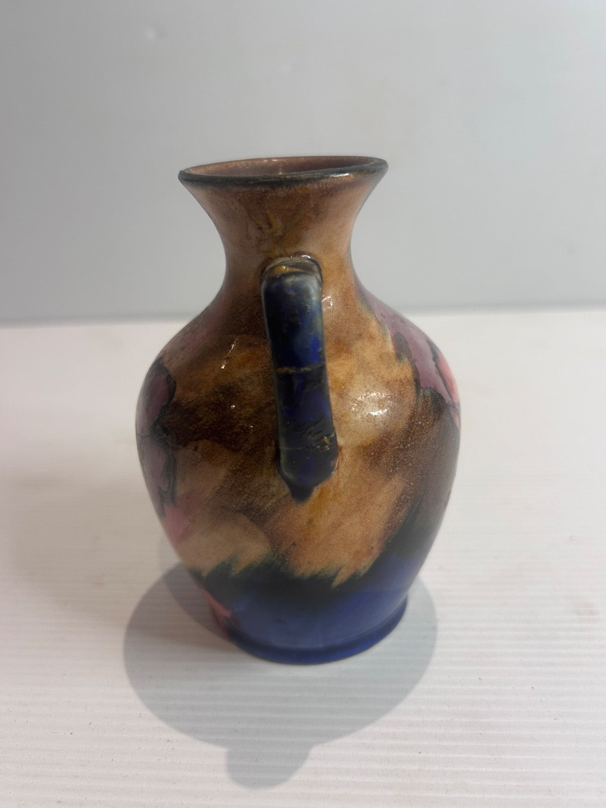 H&K Tunstall Art Pottery Vase Handpainted Floral 13cm England - Repair