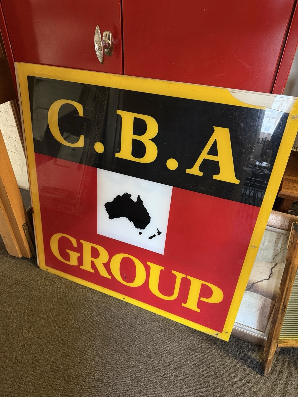 Vintage Commercial Bank of Australia CBA Group Perspex Advertising Sign