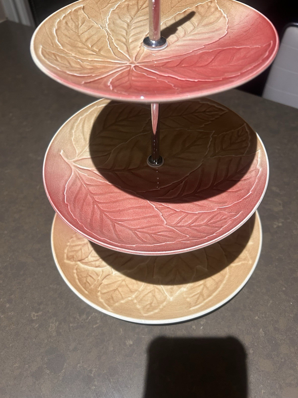 Royal Winton Grimwades Leaf Design 3 Tier Cake Stand Vintage England