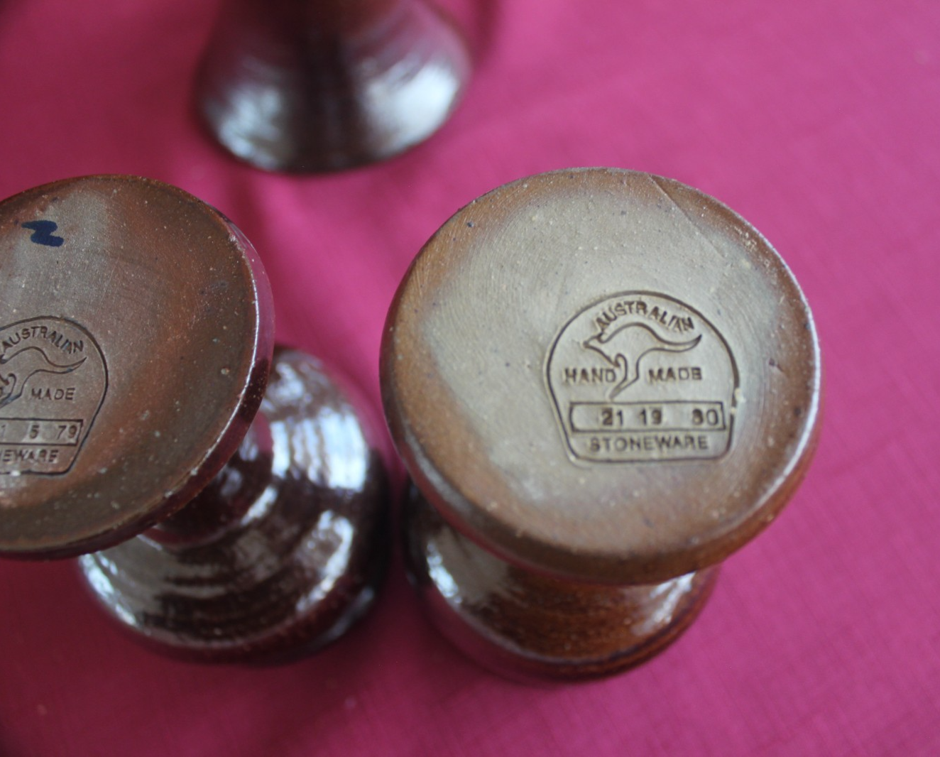 Vintage Bendigo Pottery Wine Carafe & Goblet Set