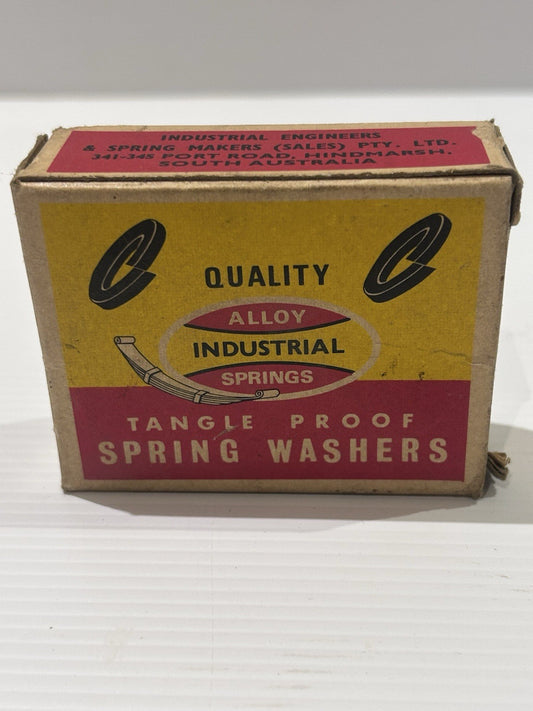 Vintage Tangle Proof Spring Washers Box Industrial Engineers SA c1950s