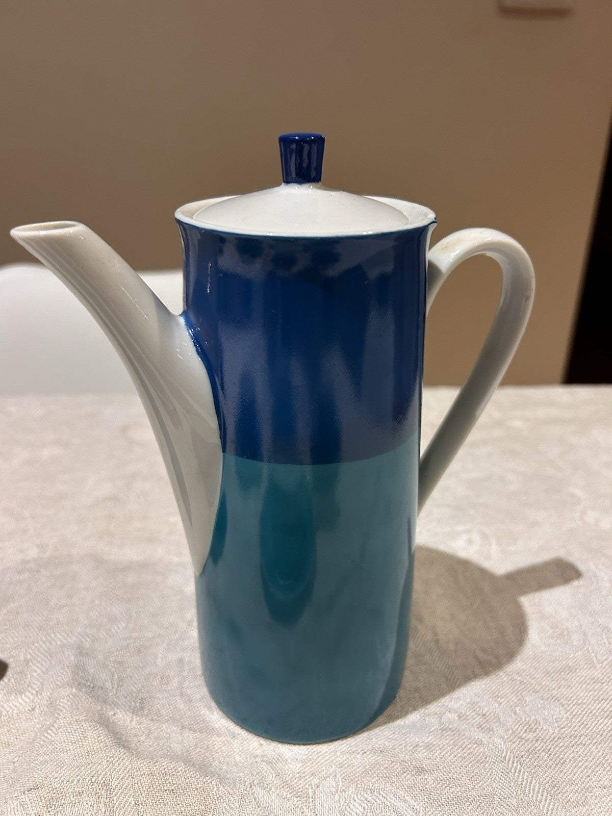 Mid-Century Japanese Coffee Set – Nagoya China – Blue Ombre – 1950s–60s