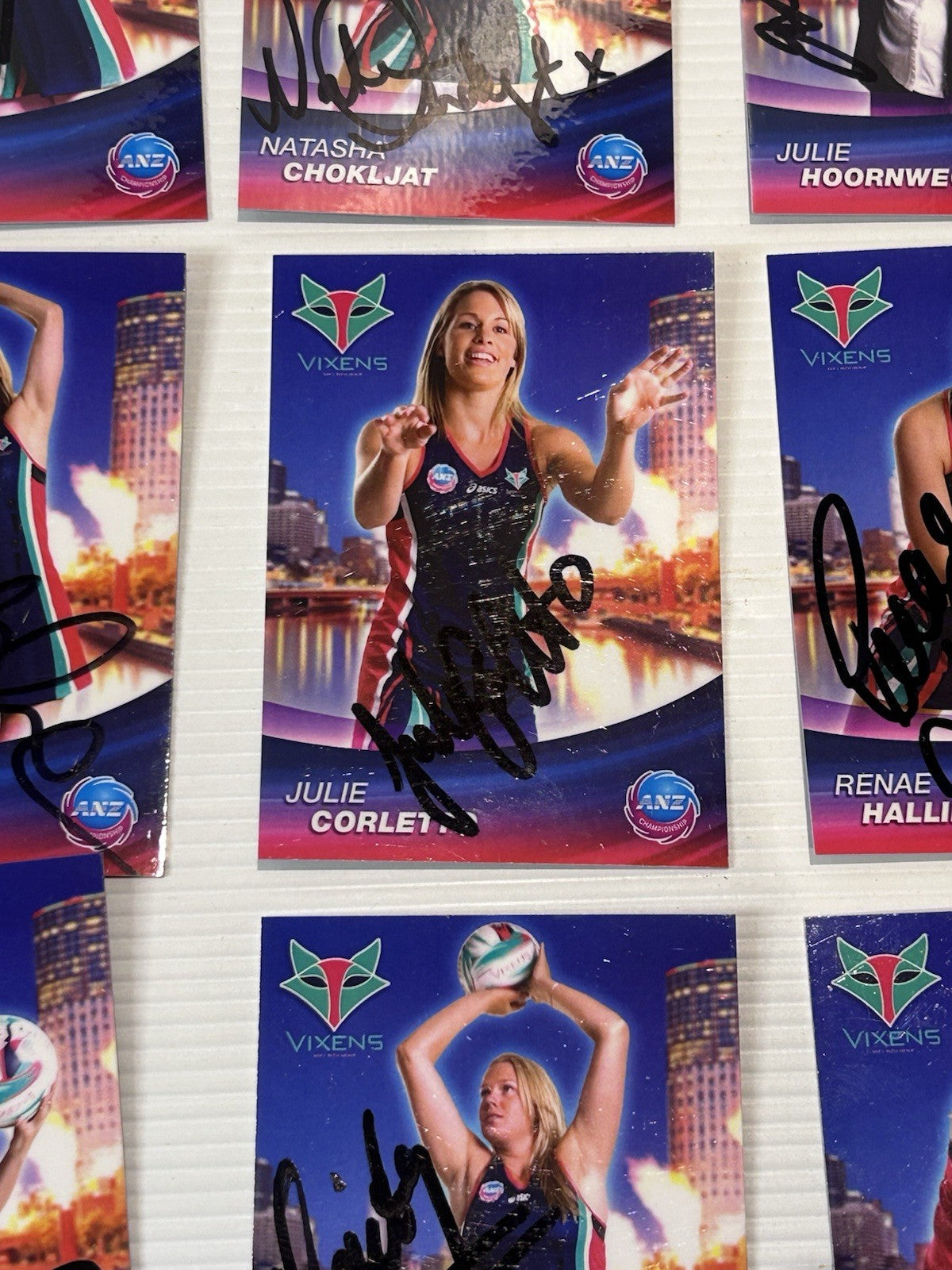 2009 Melbourne Vixens Signed Card Set Netball Premiers McMahon Chatfield