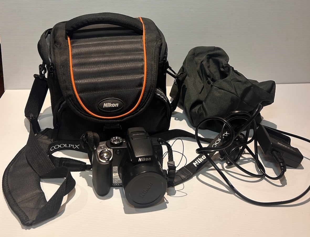 Nikon Coolpix P80 Camera 10.1MP w/ Charger & Nikon Bag With Rain Cover