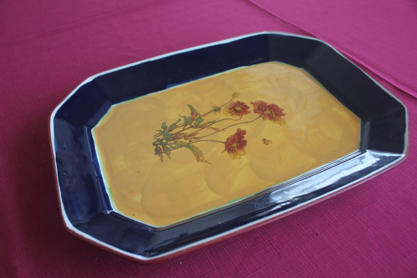 Australian Pottery “Wild Poppy” Vase & Platter Set – Robert Gordon